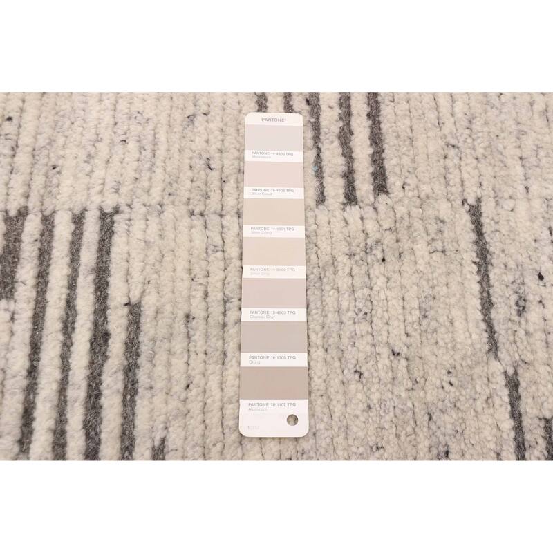 ECARPETGALLERY Hand-knotted Tangier Light Grey Wool Rug - 5'2 x 7'11