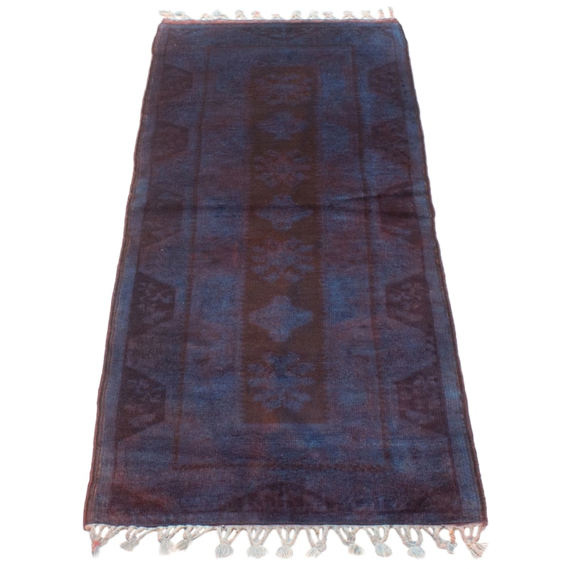 ECARPETGALLERY Hand-knotted Color Transition Blue Wool Rug - 2'10 x 7'1
