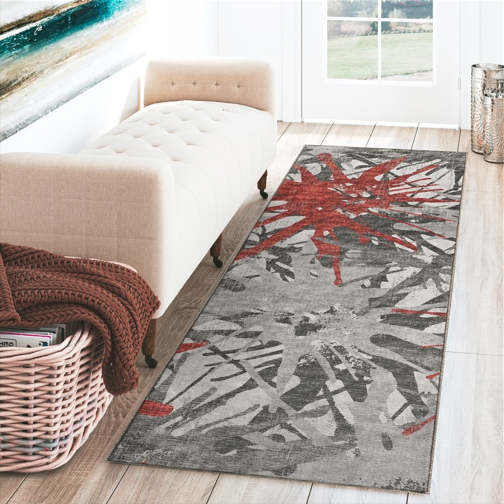 Indoor/ Outdoor Addison Bravado Abstract Starburst Washable Area Rug