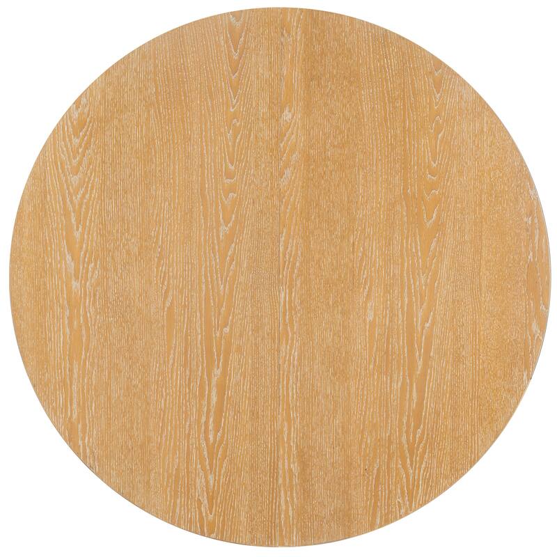 5-Piece Retro Dining Table Set with Extendable Round Table and 4 Upholstered Chairs