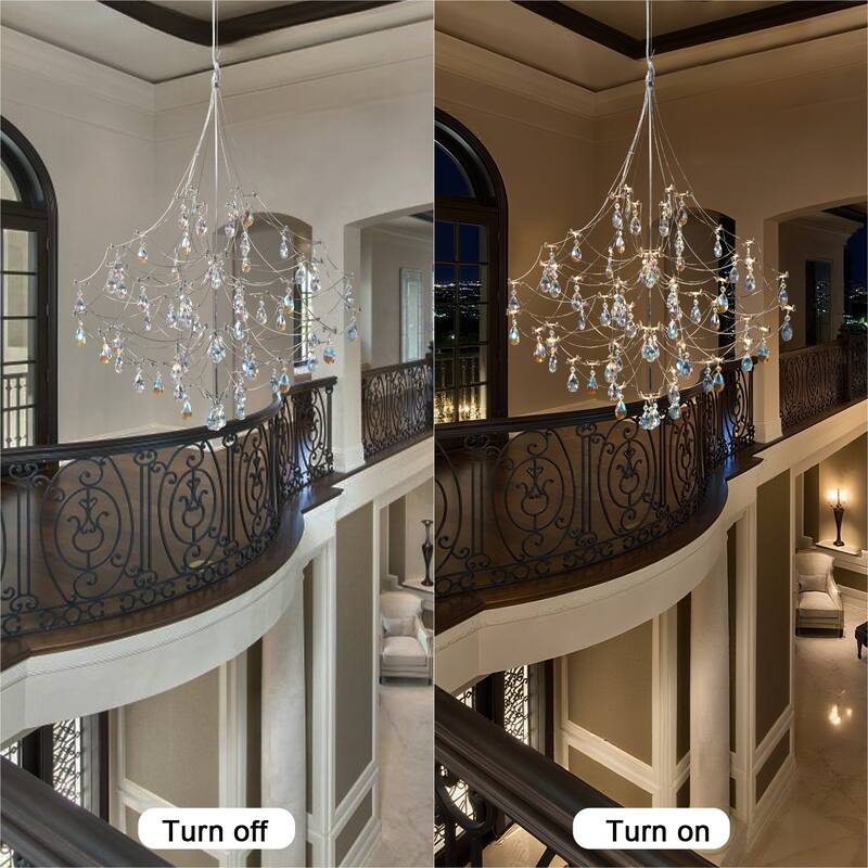 KAYLA Modern Crystal Chandelier - Luxury LED Pendant Ceiling Light