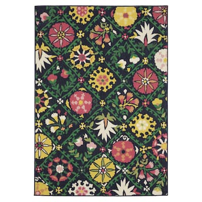 Harlowe Bold Boho Floral Navy/ Multi Area Rug