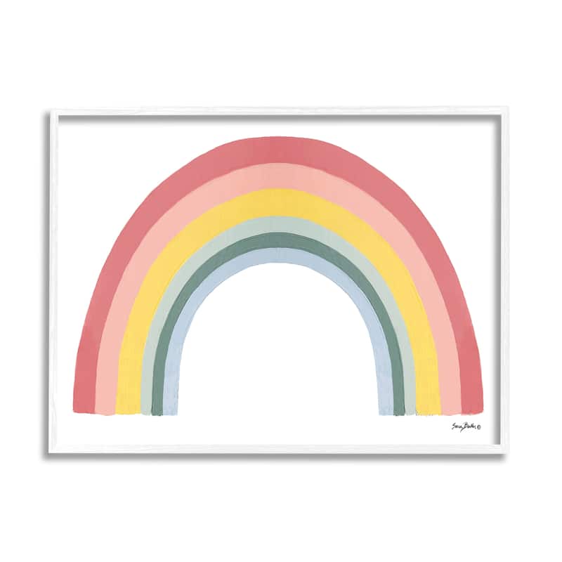 Stupell Casual Arched Rainbow Design Mixed Stripes Painting Framed Wall Art, Design by Sara Baker - Multi