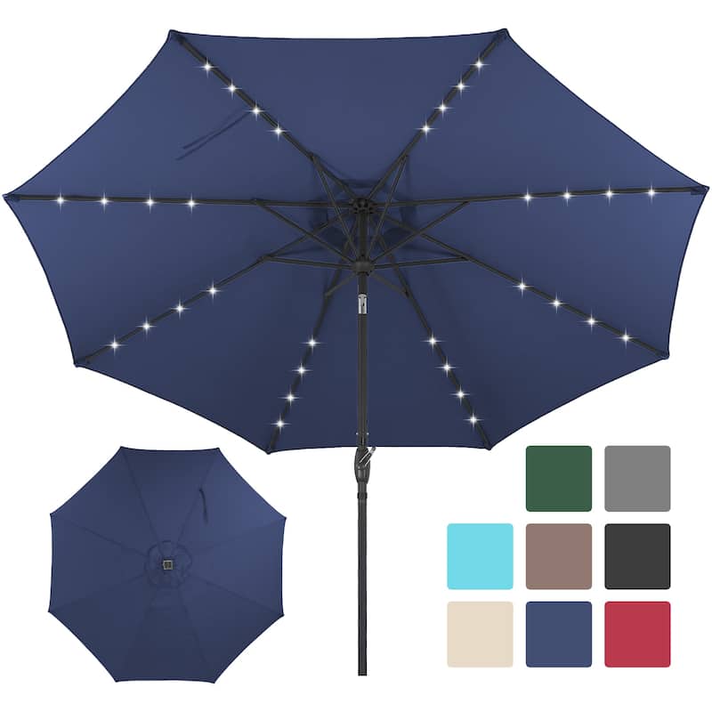 Autlaycil 10FT Solar Power LED Lights Patio Umbrella