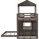 preview thumbnail 6 of 23, Twin Over Full House Bunk Bed Wooden Loft Bunk Bed Frames with Playhouse, Farmhouse, Ladder and Guardrails for Boys or Girls