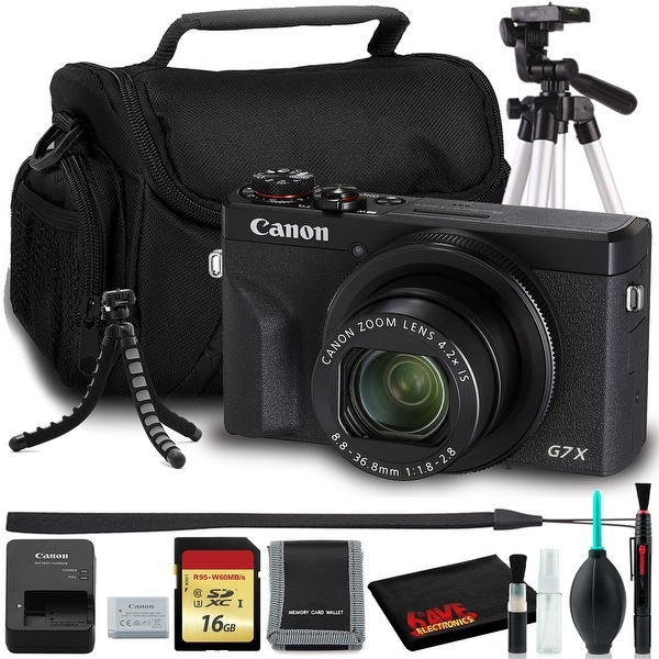 Canon PowerShot G7X Mark III Digital Camera (Black) with Tripods, Bag,. Opens flyout.