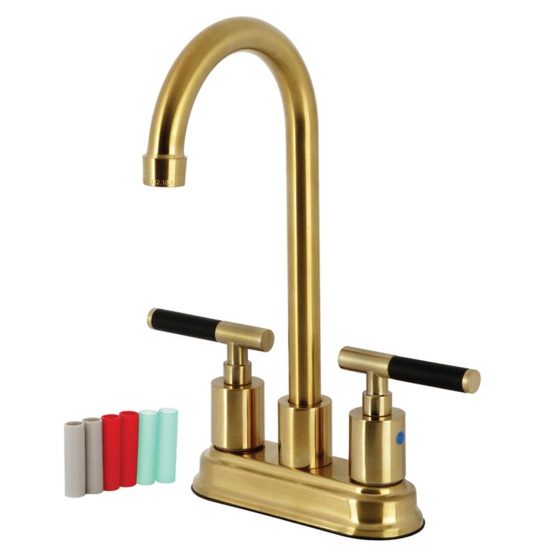 Kingston Brass Kaiser Two-Handle 2-Hole Deck Mount Bar Faucet - Brushed Brass