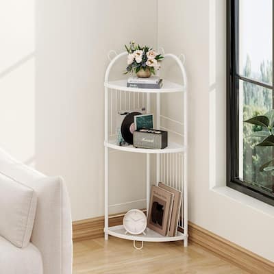 3 Tier Corner Bathroom Shelf Metal Short Corner Stand Shelf