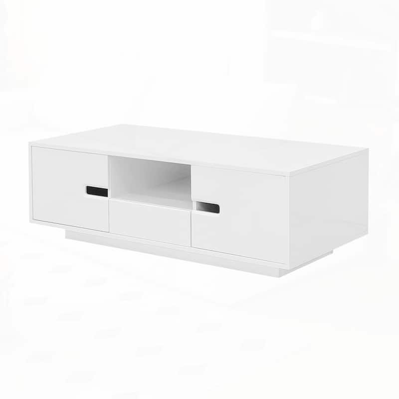 Rectangle Coffee Table Stylish Center Table with Storage Space