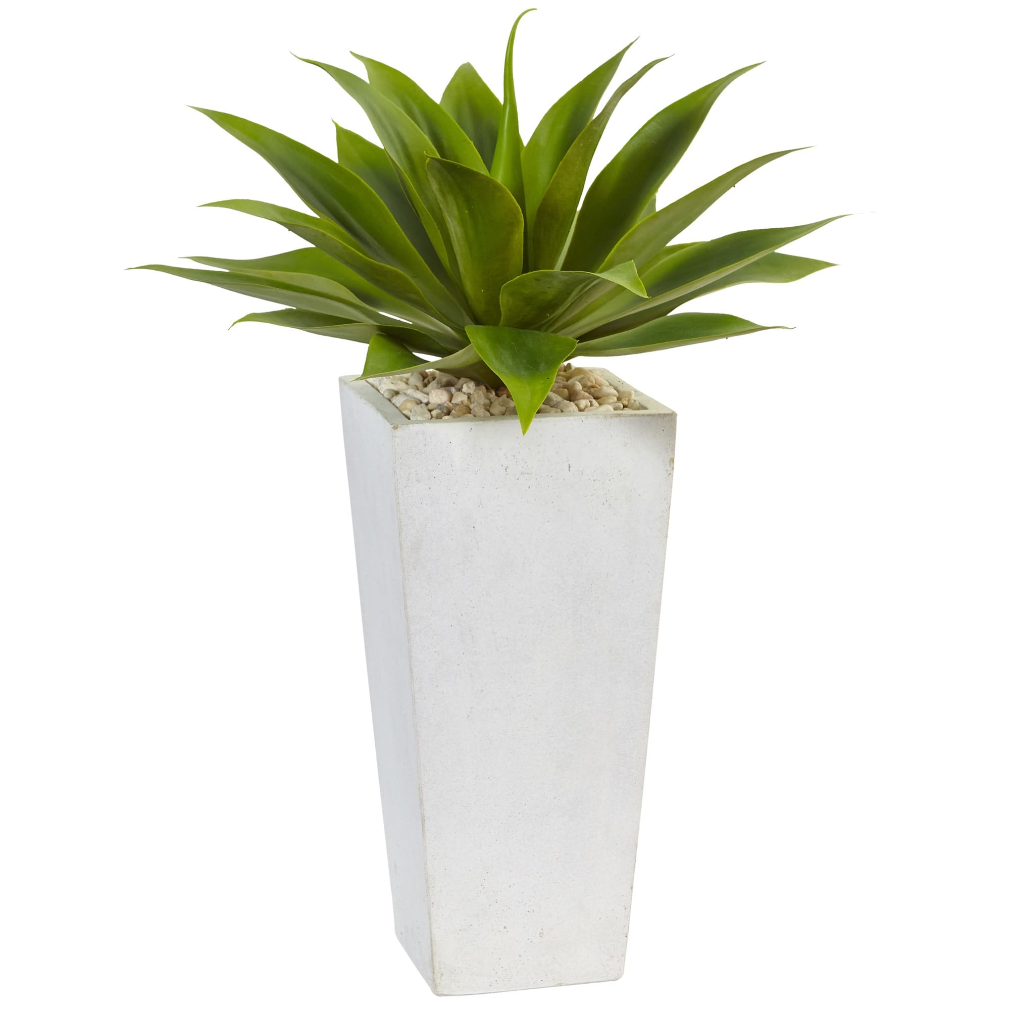 25" Artificial Agave Plant in White Planter