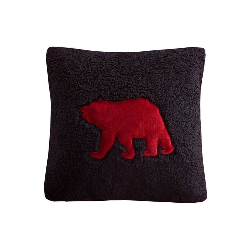 GDF Studio - Alton Plush to Sherpa Down Alternative Comforter Set - Red & Black.