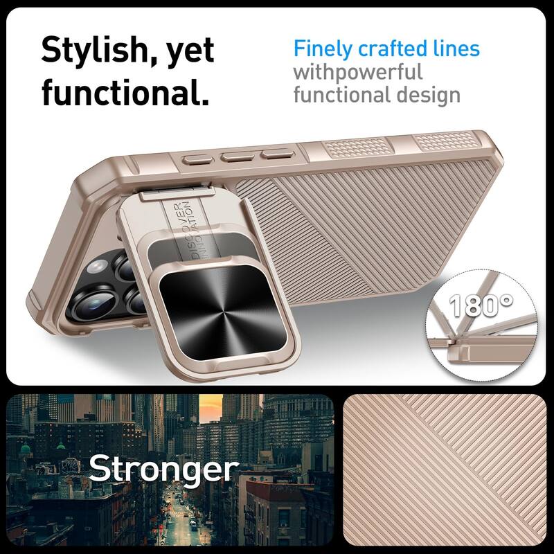 iPhone 16 Pro Max Camera Protection Kickstand - Case Compatible with Mag Safe, Protective Shockproof Military, Phone Case