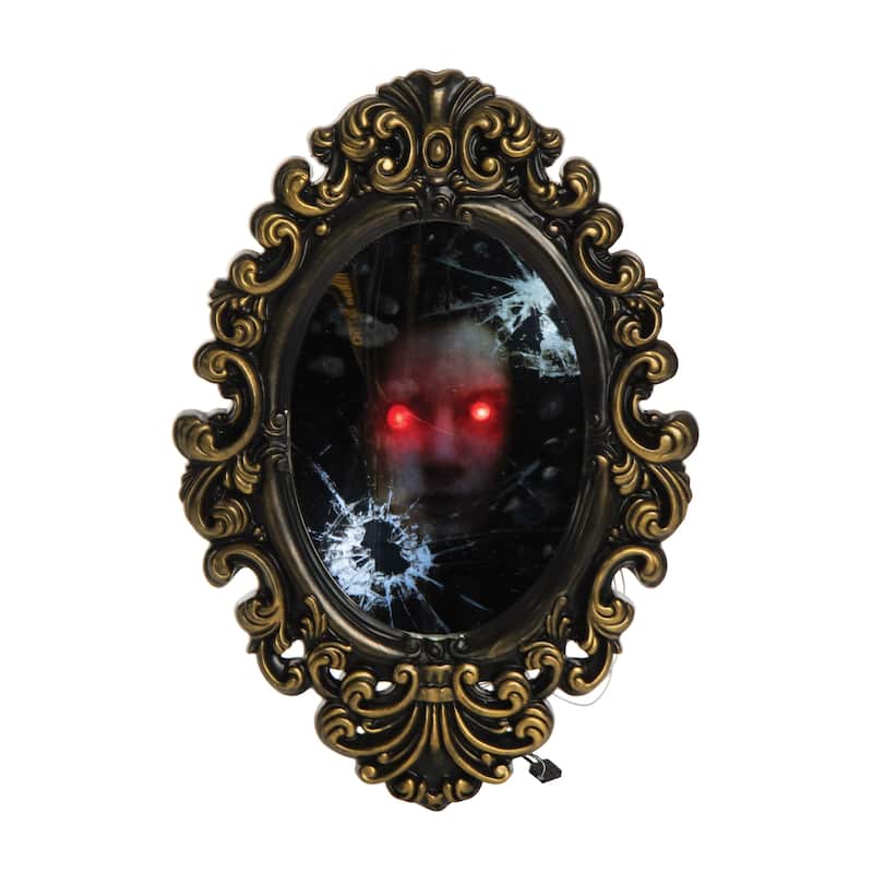Broken Mirror With Creepy Face