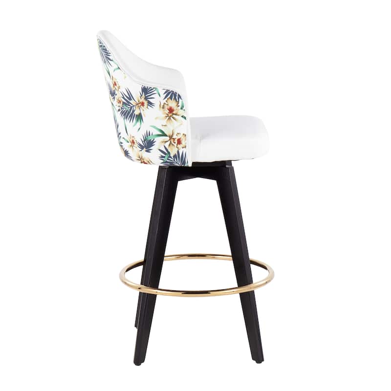 Carson Carrington Valsatra 26" Upholstered Counter Stool with Black Wood Base (Set of 2)