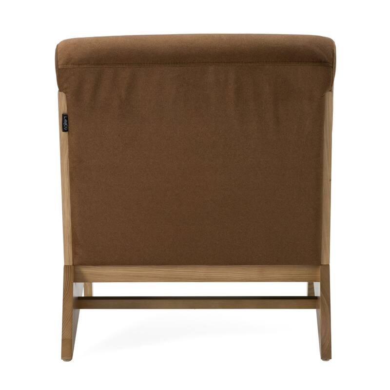 Divani Casa Vance Modern Sand Fabric & Wood Accent Chair