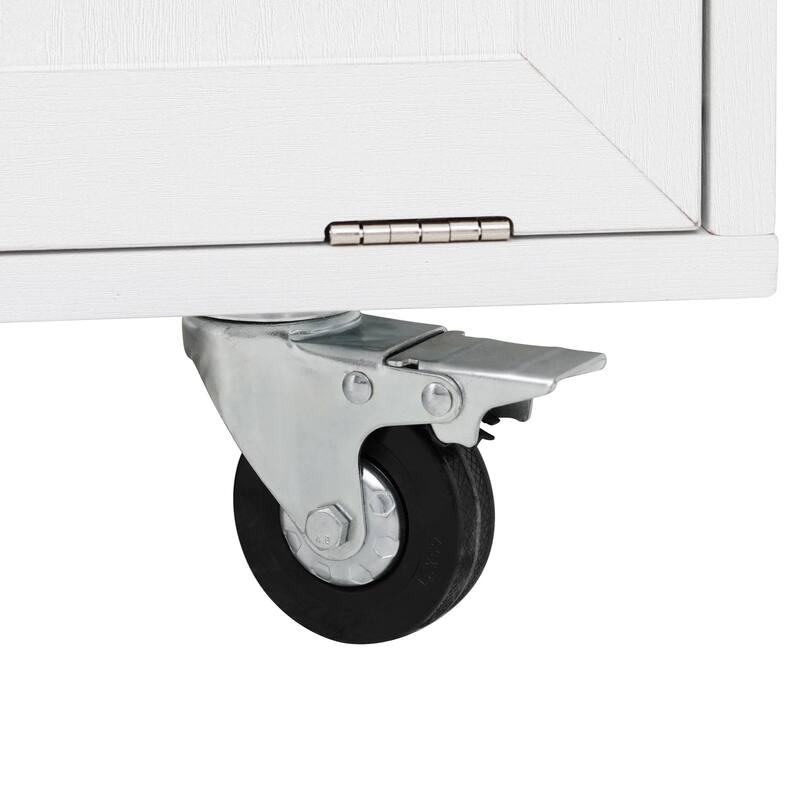 Mobile Kitchen Cart with Pull Out Dining Table Storage Drawers and Spice Rack