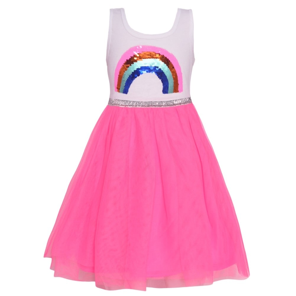 Girls dress size 2-14 FREE DELIVERY :Classic Rainbow