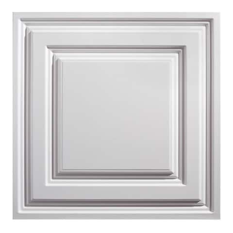 Icon Relief White 2 x 2 ft. Lay-in Ceiling Tile (Pack of 12)