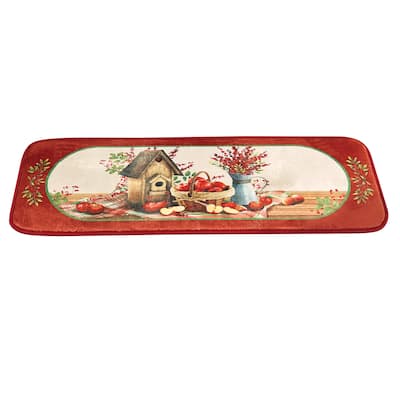 Country Apple Skid-Resistant Runner Kitchen Rug - 20.5" x 48"