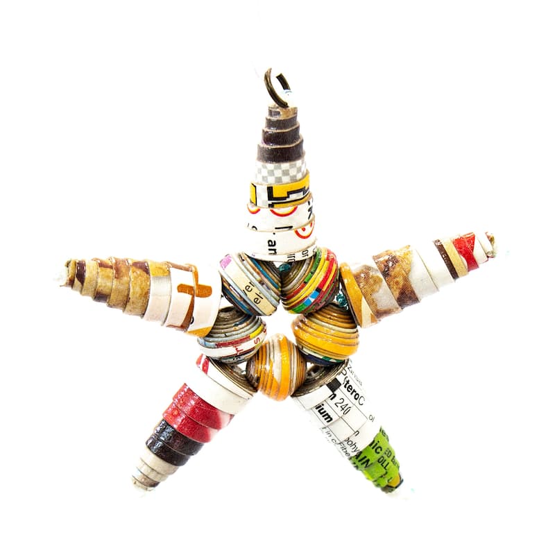 Papier Mache Star Handcrafted Haitian Ornament, Set of 3 - N/A