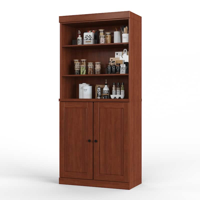 100% Solid Wood 32" Kitchen Pantry Cabinet with 2 Doors by Palace Imports