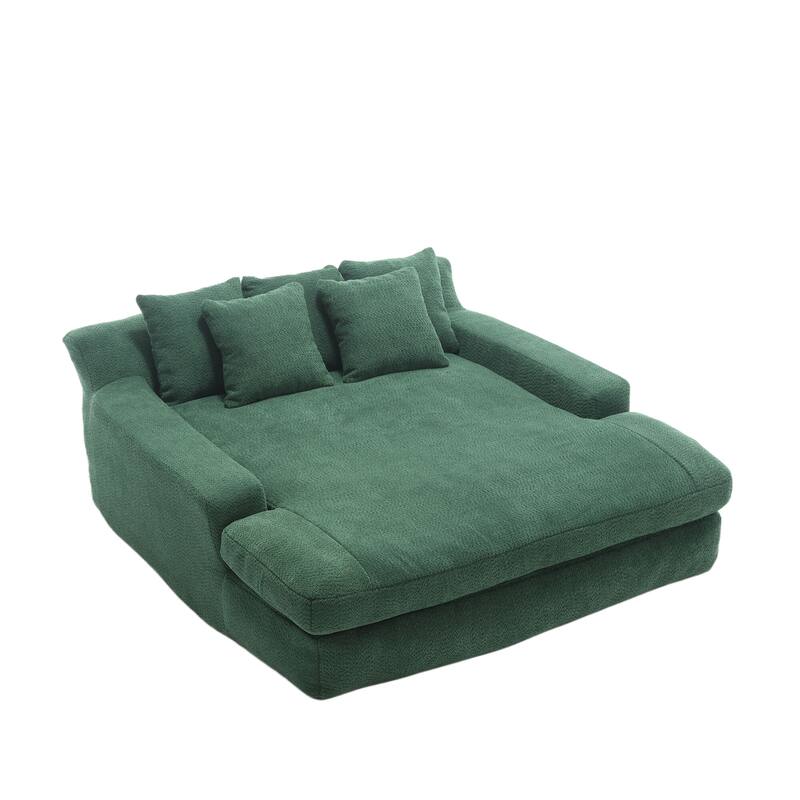 Chenille double spacious lazy sofa Living room Comfortable deep seat sofa with five pillows