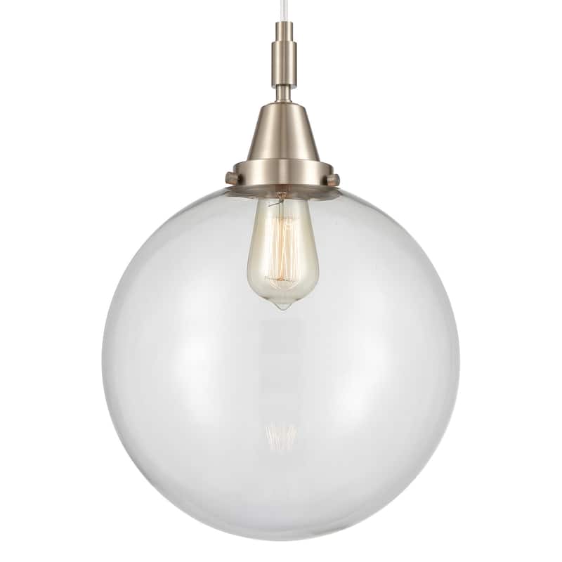Innovations Lighting 447-1P-G202-12 Beacon 12" Wide Pendant with Clear - Brushed Satin Nickel