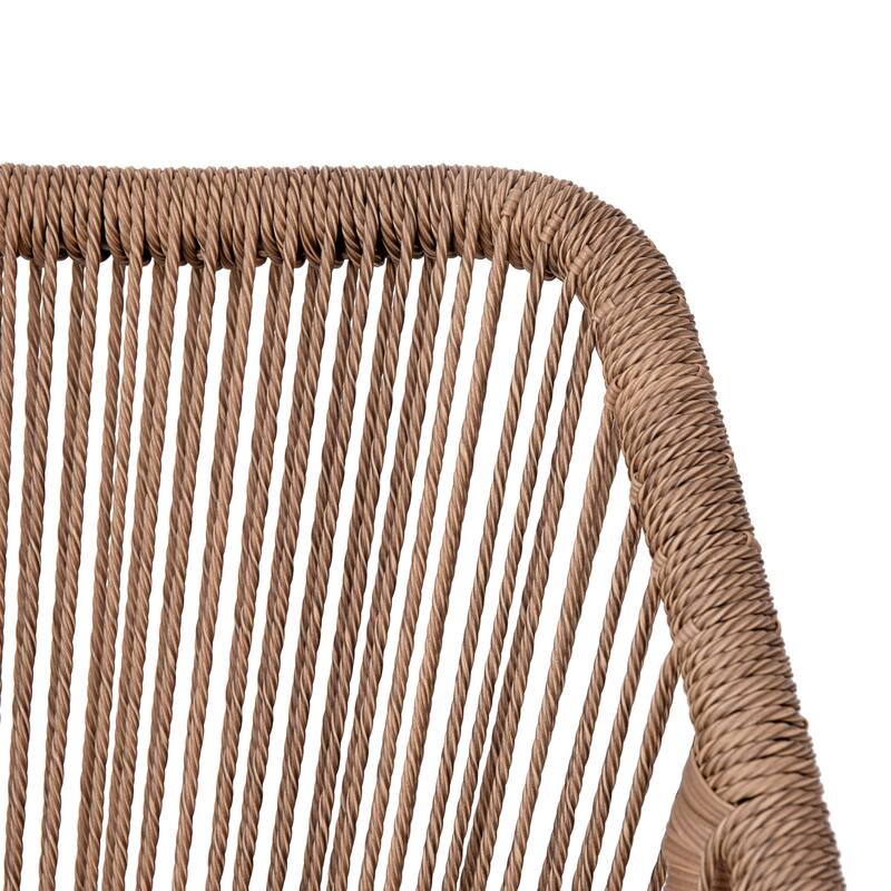 Woven Indoor/Outdoor Stacking Club Chairs - Cushions-Set of 2 - 22"W x 27"D x 31.25"H