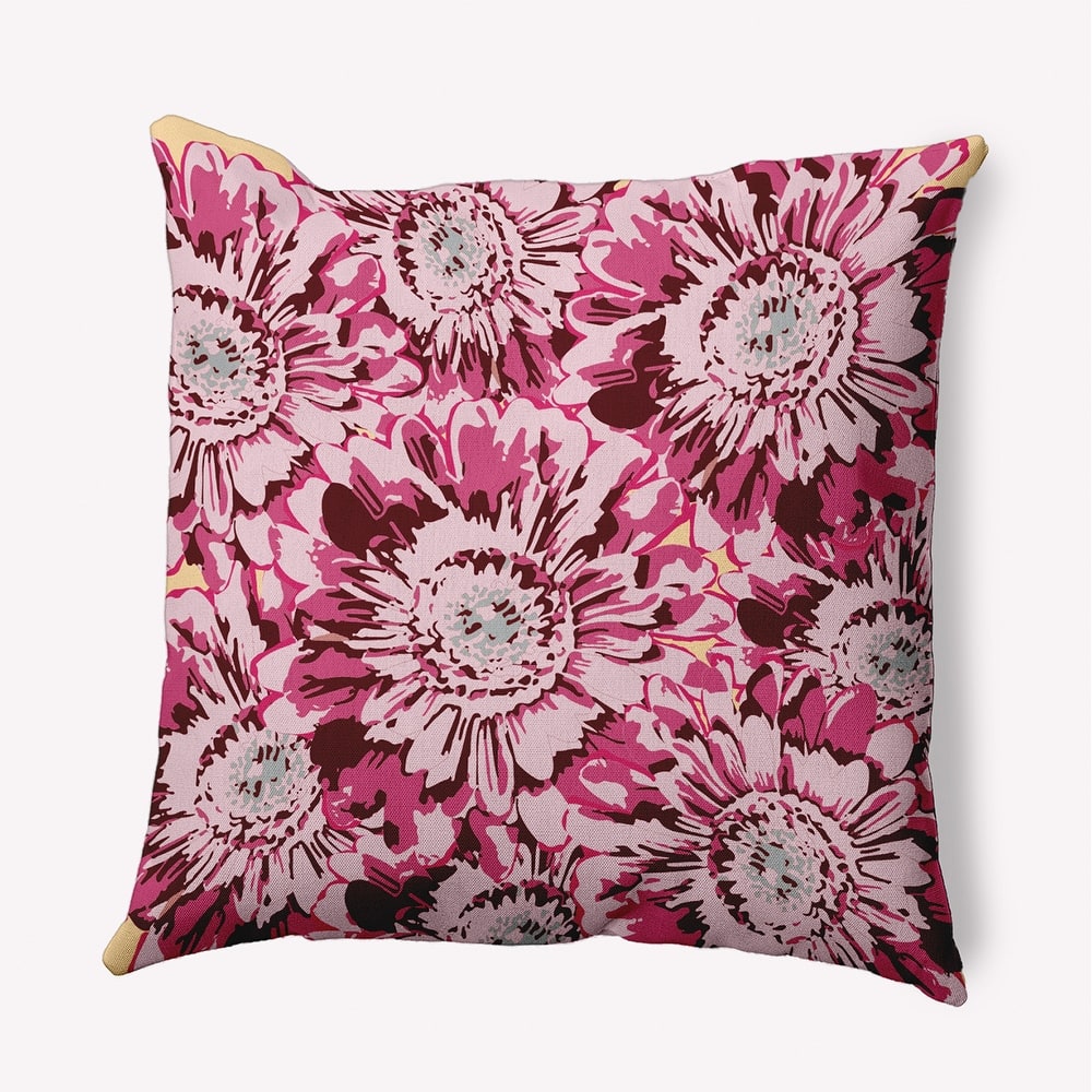 Big Flowers Decorative Throw Pillow
