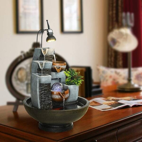 Tabletop Fountains Indoor Soothing Fountain Threestory Desktop