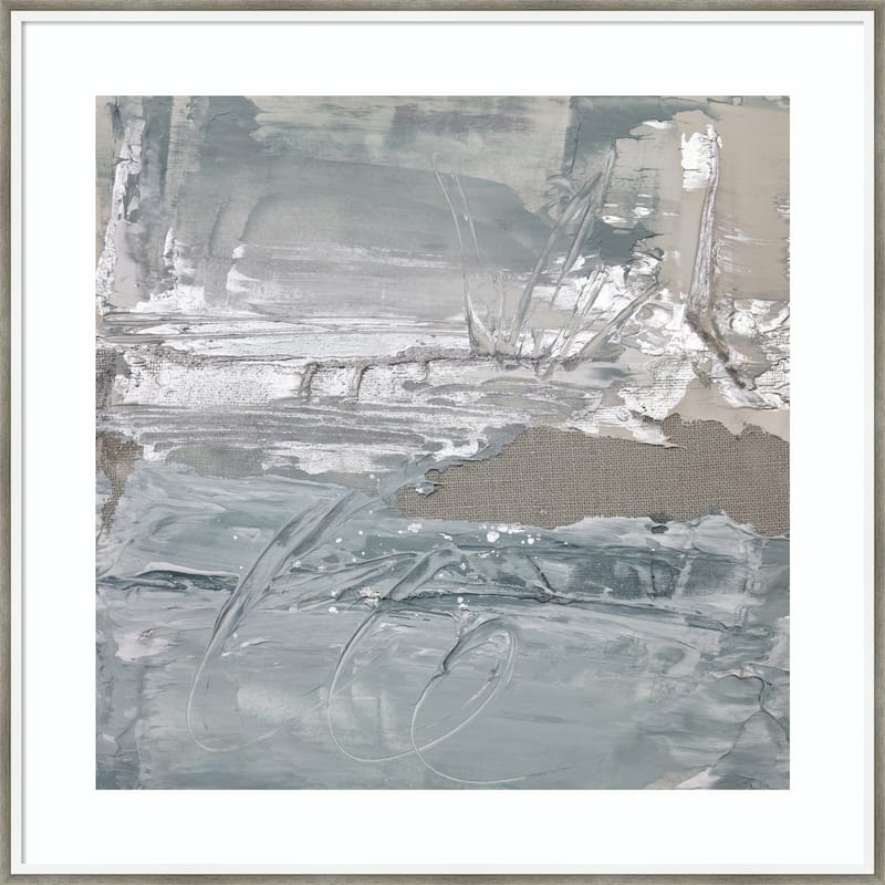 Dynamic Brushstrokes by Julia Contacessi Wood Framed Wall Art Print - Lucie Silver White