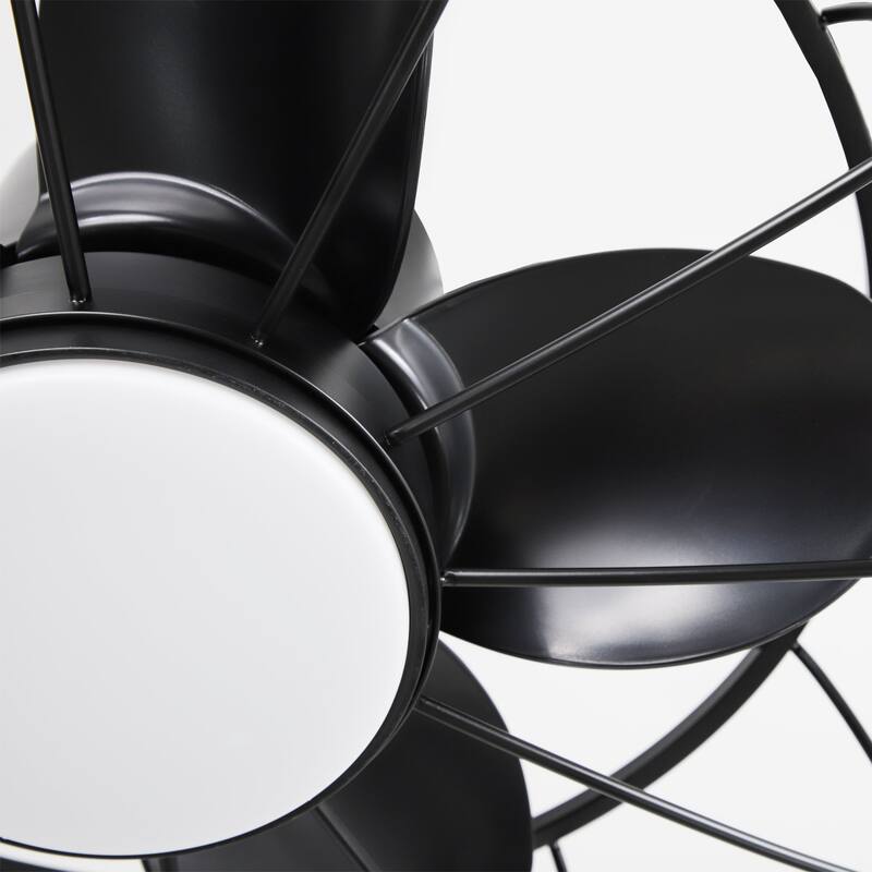 20" Indoor/Outdoor Black Industrial Plug-In Ceiling Fan w/Light