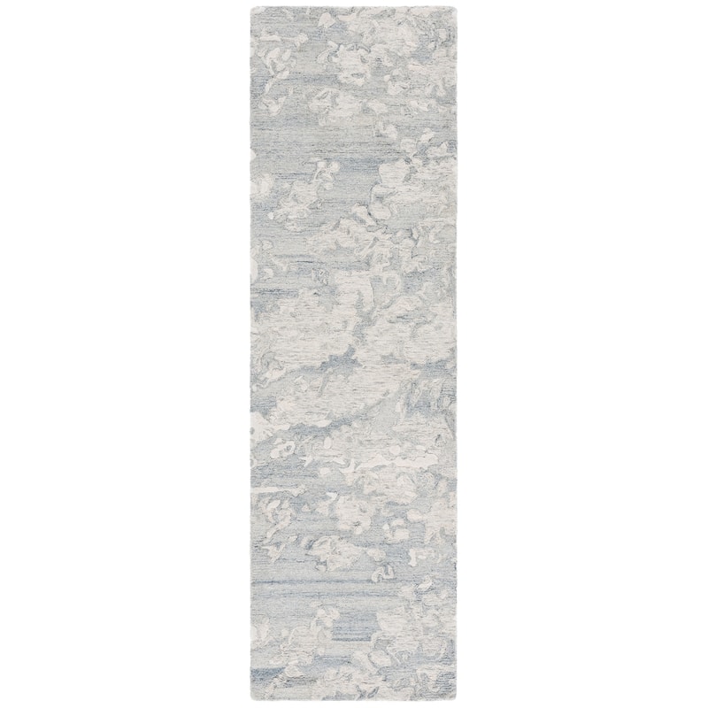 SAFAVIEH Handmade Pine Greth Contemporary Wool Rug - 2'3" x 8' Runner - Grey/Ivory