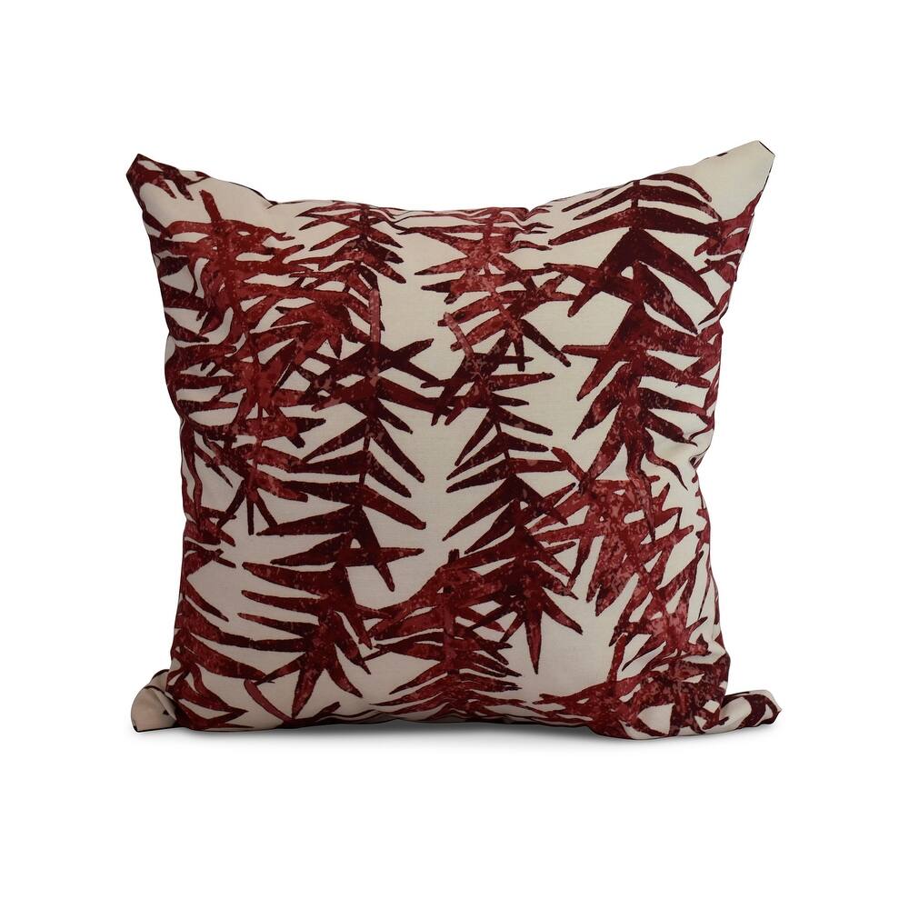 18 x 18 Inch Spikey Floral Print Outdoor Pillow