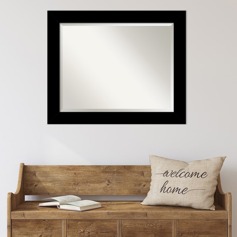 Basic Beveled Wood Framed Wall Mirror