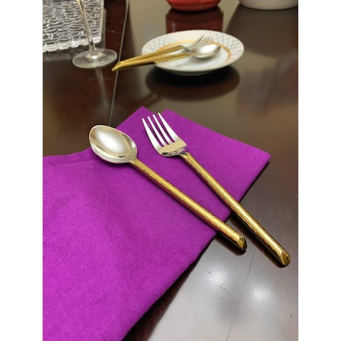 Golden Appetizer Forks & Dessert Spoons Set of 8 by Daily Boutik