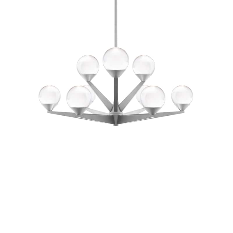 Double Bubble 27in LED 9 Light Chandelier 3000K - Satin Nickel