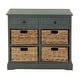 preview thumbnail 75 of 87, Cream, Teal, White or Brown Wood 2 Baskets and 1 Drawer Storage Unit - 16 x 13 x 28