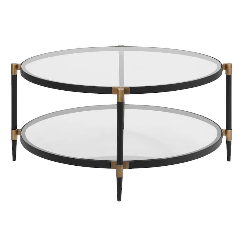 Uttermost Chadid Round Glass Coffee Table - 39.00" W x 18.25" H x 39.00" D