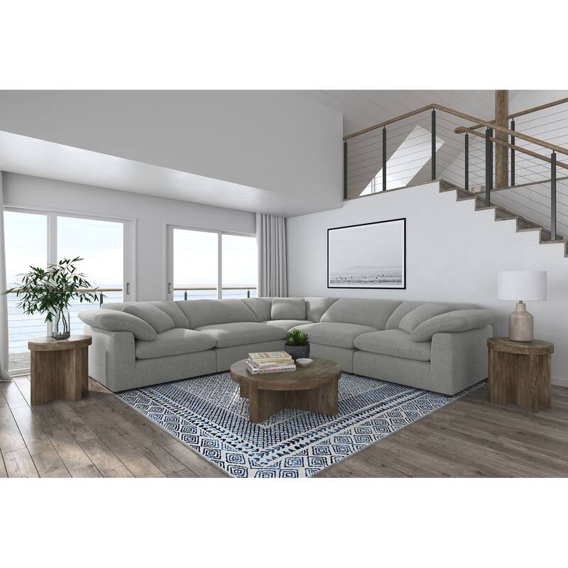 Segoura Grey Boucle Upholstered Armless Chair