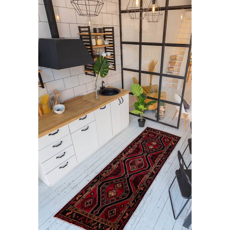 ECARPETGALLERY Hand-knotted Konya Anatolian Red Wool Rug - 3'11 x 9'10