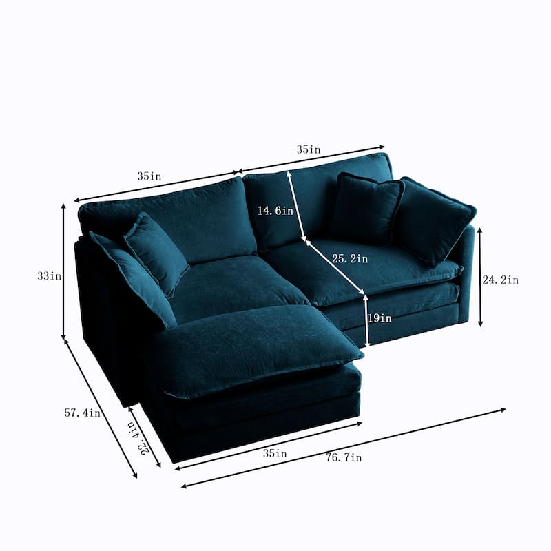 Cloud Chenille Upholstered Modular Sectional Sofa with DIY Combination Design