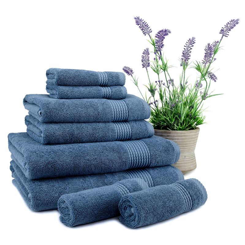 East'N Blue Lara Turkish Cotton Bath Towel Set (Set of 8) - (2 Bath Towel, 2 Hand Towel, 4 Washcloth)