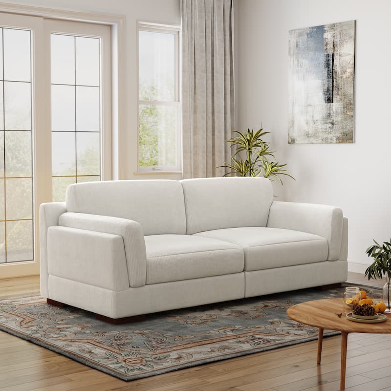 90.2"W Corduroy Upholstered Living Room Sofa