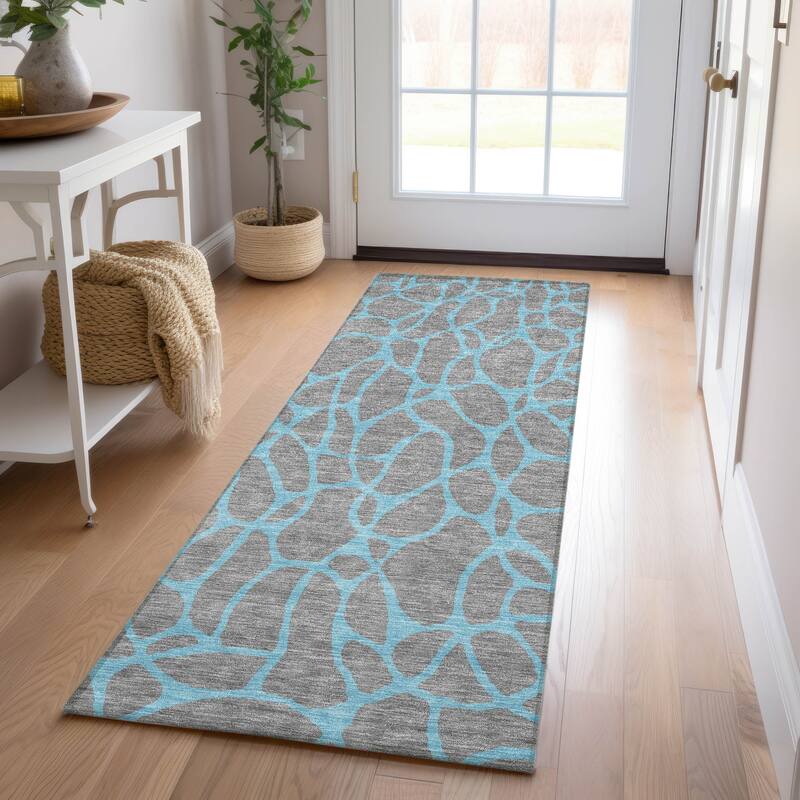 Machine Washable Indoor/ Outdoor Contemporary Chantille Rug