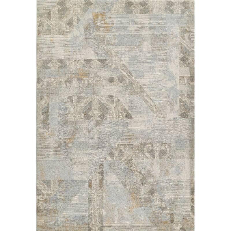 Momeni Samira Traditional Distressed Polyester Blue Area Rug - Blue - 9' x 12' - Rectangle