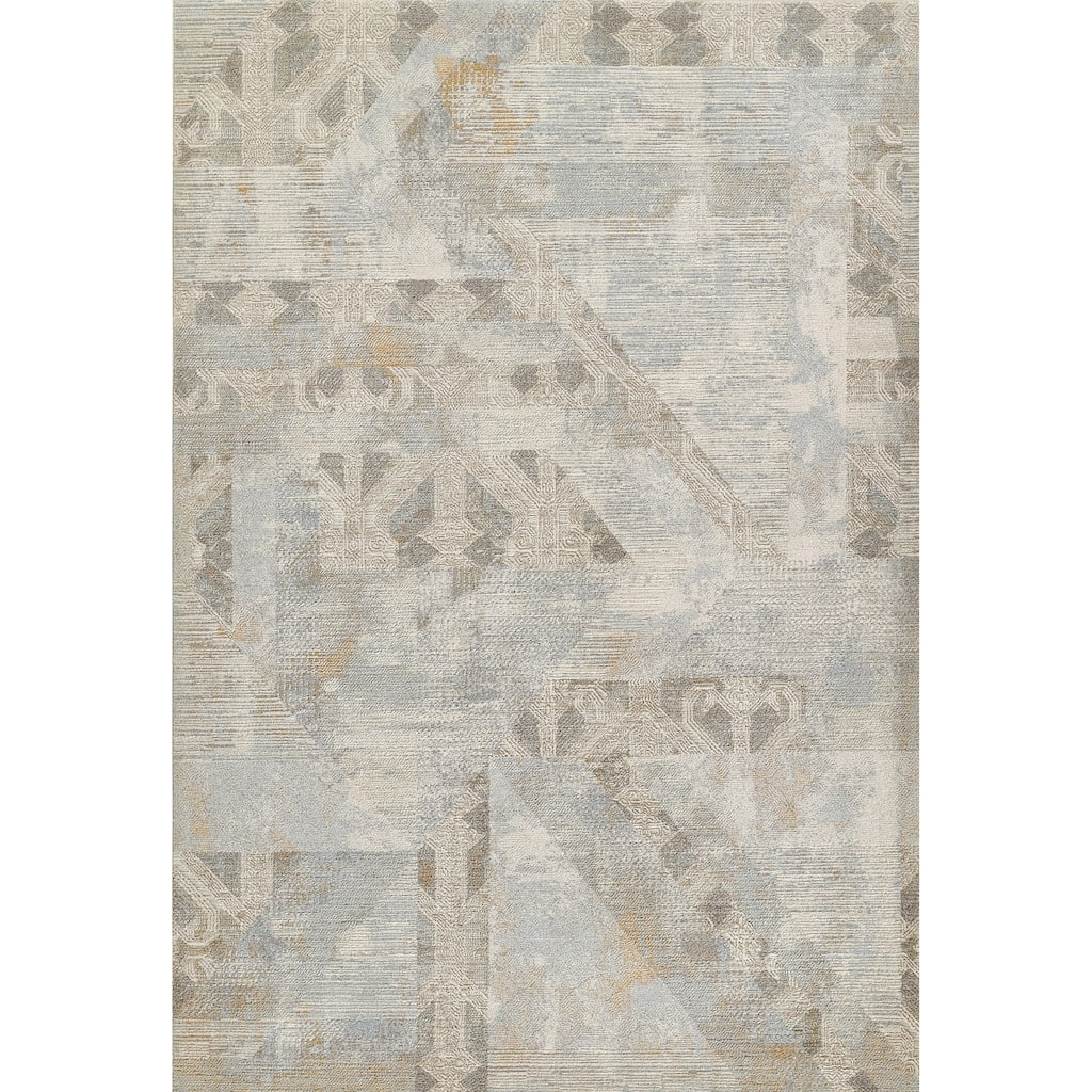 Momeni Samira Traditional Distressed Polyester Blue Area Rug