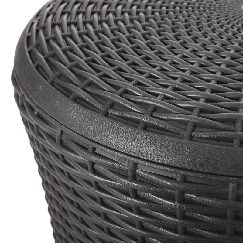 Simone Faux Wicker Storage Side Table by Christopher Knight Home