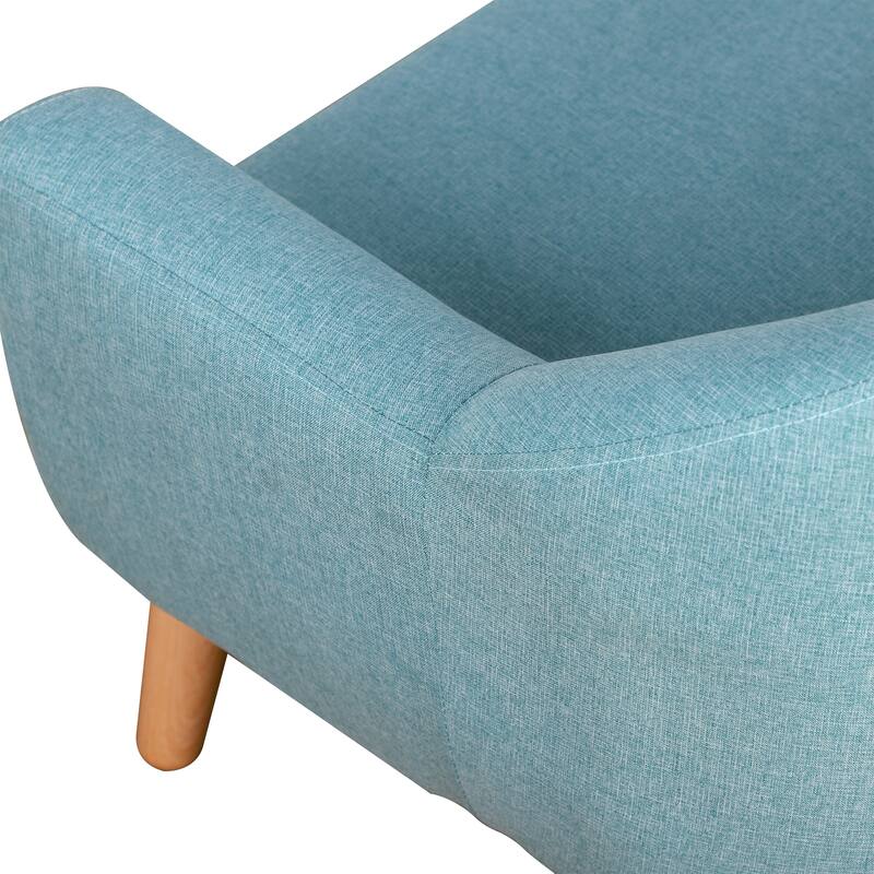 Qaba Kids Sofa Linen Fabric Wooden 2 Seat Armrest Children Chair Cozy