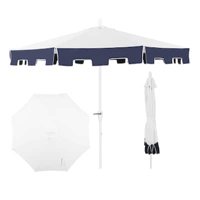 Collins 9 ft. Classic MidCentury Market Patio Umbrella with UV Protection, Auto-Tilt, Crank and Wind Vent, by JONATHAN Y